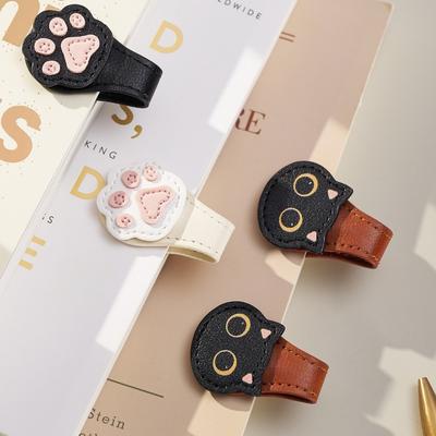 Cat Paw Magnetic Page Clip Cat Head Magnetic Bookmark Cute Reading Page Divider  Book Marking