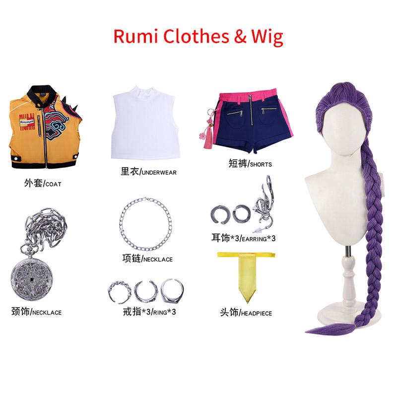 Rumi Zoey Mira Cosplay Costume Kpop Women Idol Demon Hunters Girls Cosplay Role Play For Party Halloween Carnival Outfits