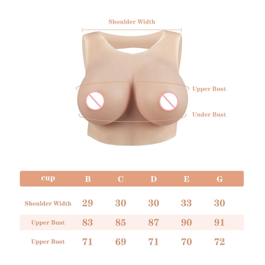KUMIHO Silicone Fake Boobs Hollow Back Breast Forms Chest Enhancer for Drag Queens Crossdressing Transgender Anime Cosplay