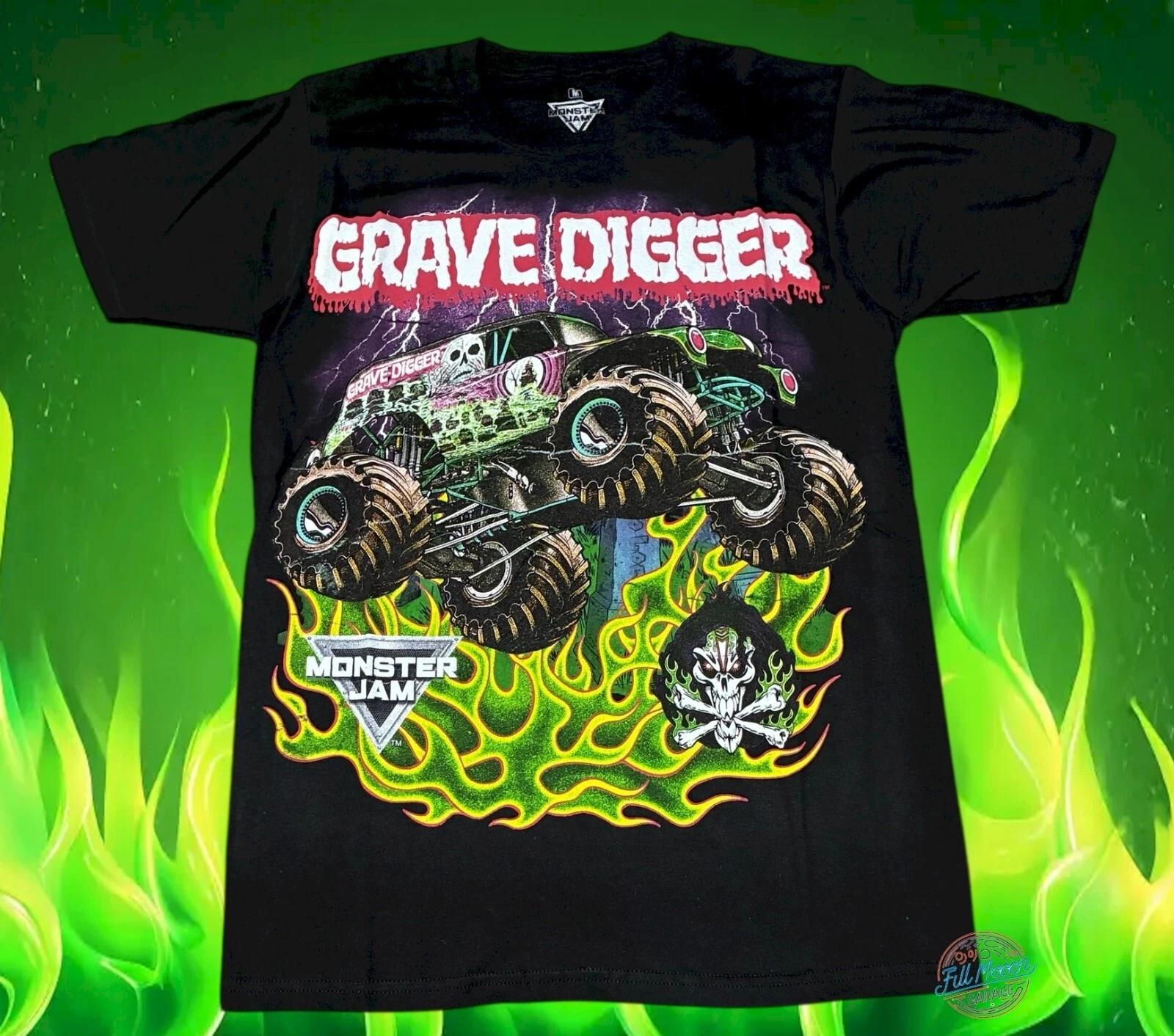 New Grave Digger Monster Jam Truck Black Classic Men s T-Shirt 4XL