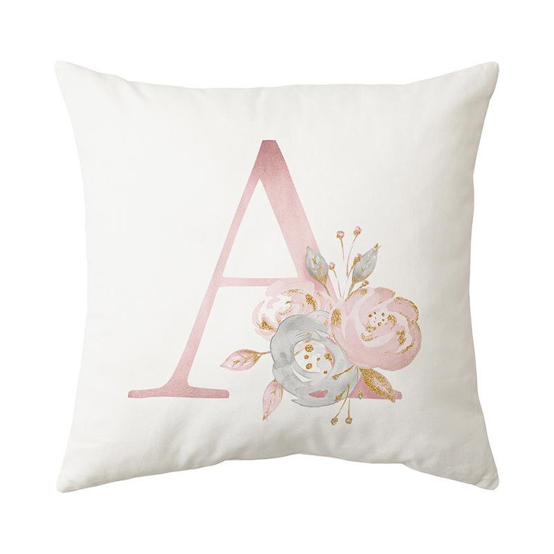 

Новый дом Цветочный принт Наволочка с буквой Праздничный подарок Нап Диван Автомобиль Подарок Подушка 45 * 45Cm