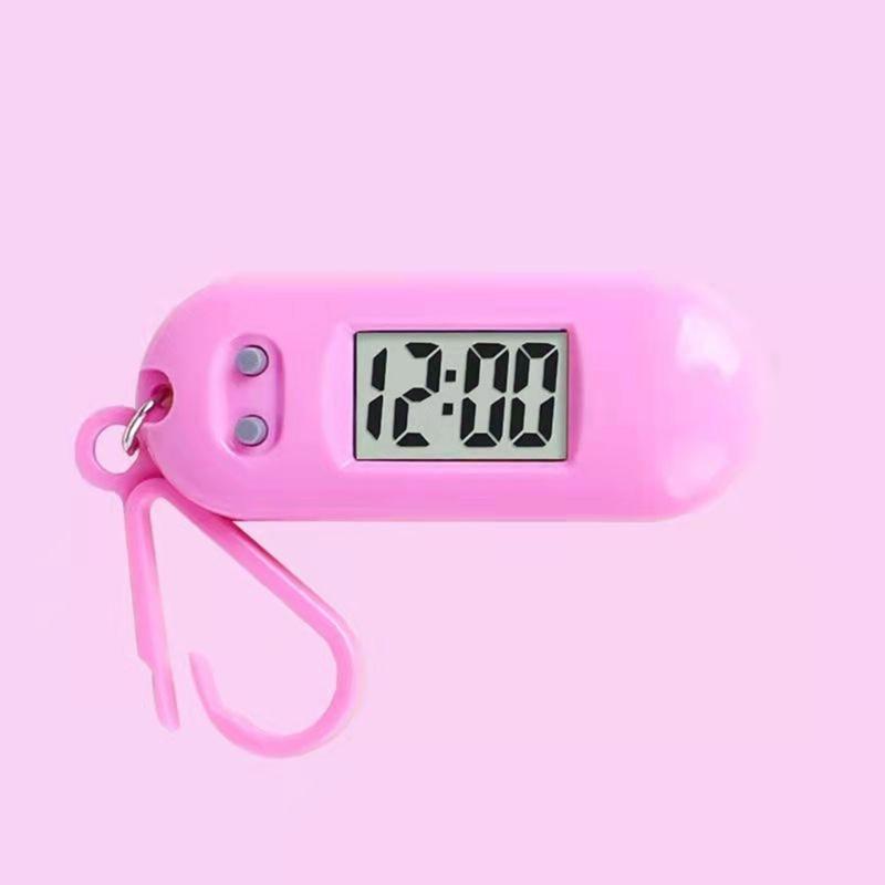 Sportliche LED Digitaler Schlüsselanhänger Taschenuhr Miniaturuhr für Studenten und Kinder Praktisches Reisezubehör für Rucksack