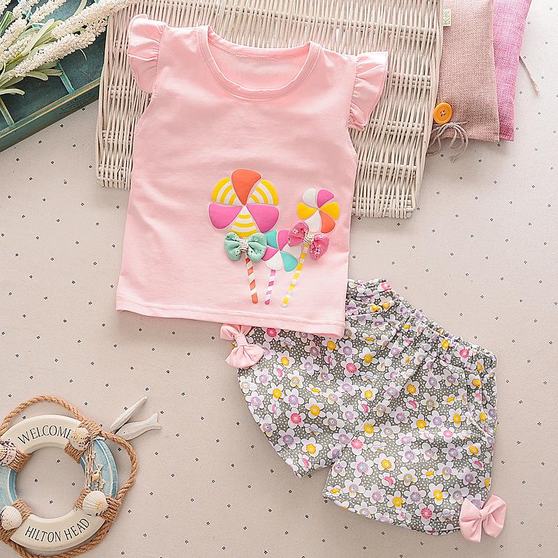 Korean-Style Summer Floral Vest & Shorts Set for Girls (0-4 Years)