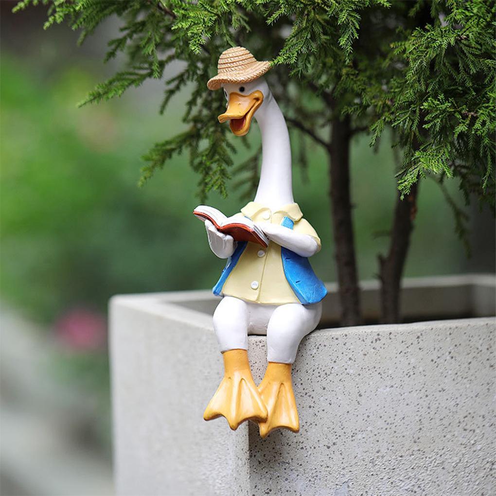 Sitting Couple Duck Garden Statues Gift Choice Add Charm To Home Outdoor Duck Garden Ornaments