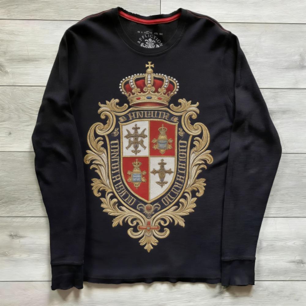 Camiseta de Manga Larga con Estampado Estilo Europeo Moda Cuello Redondo Camiseta Oversize Gótico Hombres Tops Casuales Mujeres Streetwear