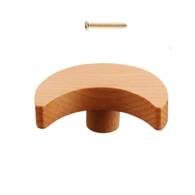 Lovely Wood Handle Wardrobes Handle Hardware Drawer Knobs Children Room Furniture Accessories Door Pulls