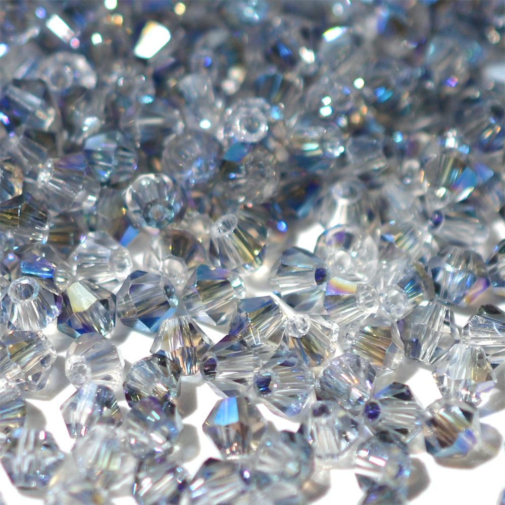 Kovová barva 100ks Průměr 4mm Bikonický tvar Pokovené Rakouské krystaly Skleněné korálky Volné Distanční korálky pro výrobu šperků