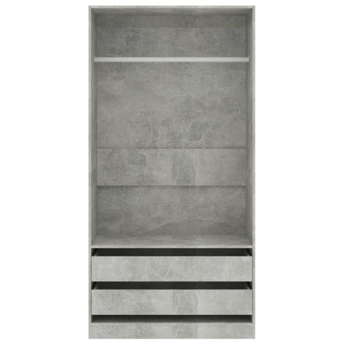 VidaXL Garde-robe Gris béton 100x50x200 cm Bois d'ingénierie 800607
