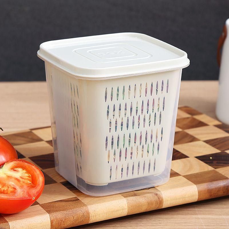 Household Food Storage Container Onion Ginger Garlic Drain Boxes with Lid Fruit Refrigerator Organizer Food-grade Kitchen Box