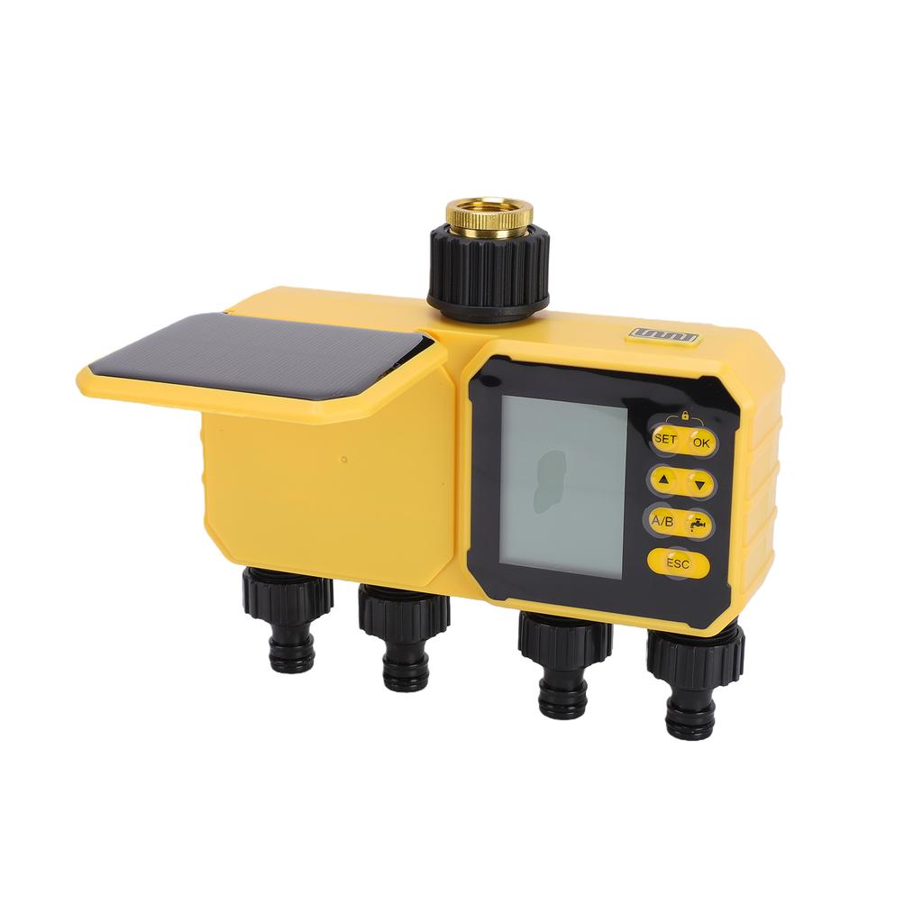 Solar Water Timer Smart Irrigation Controller with USB Charging IPX5 Rainproof for Garden Lawn Greenhouse