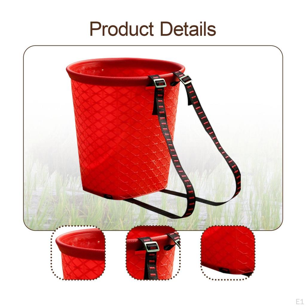 Back Basket Fruit Easy To Clean Multifunctional Water Bucket with Adjustable Straps for