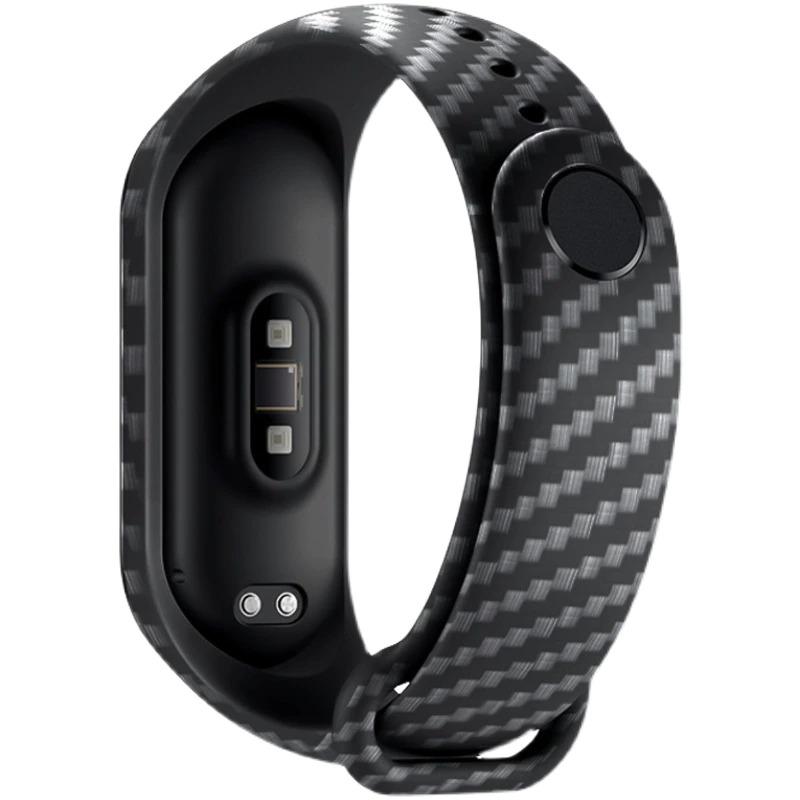 

Ремінець із вуглецевого волокна для Xiaomi Mi Band 7 6 5 4 3 Ремінець Спортивний силіконовий ремінець Mi Band 7 Band 6 для Xiaomi Band 3 4 5 for miband 5 6 7