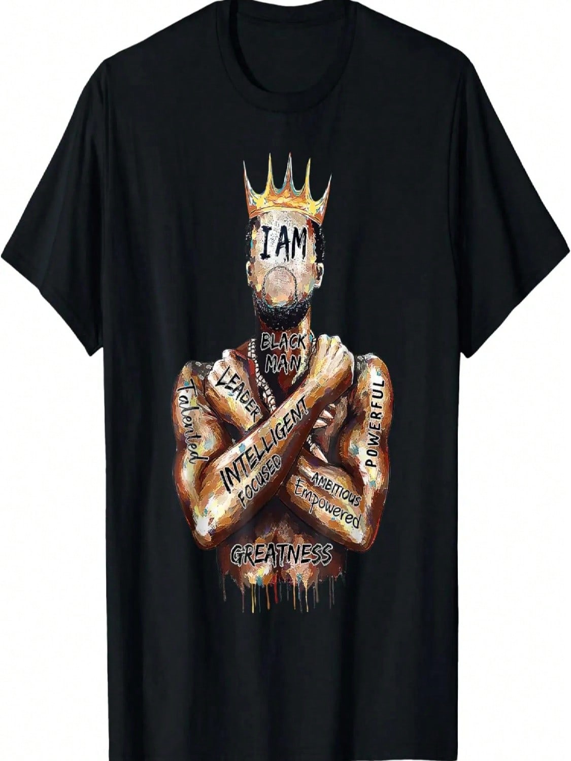 I Am King Powerful Dad Afro Black History T-Shirt S разноцветный