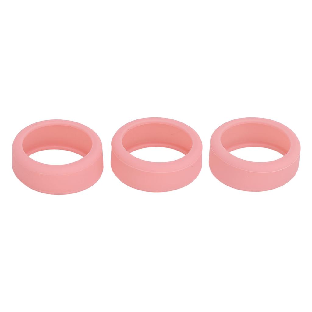 3PCS Silicone Ring Covers for Smart Ring Scratch Resistant Skin Friendly Elastic Ring Protector Protective Sleeve Pink M for Size 11 12 13