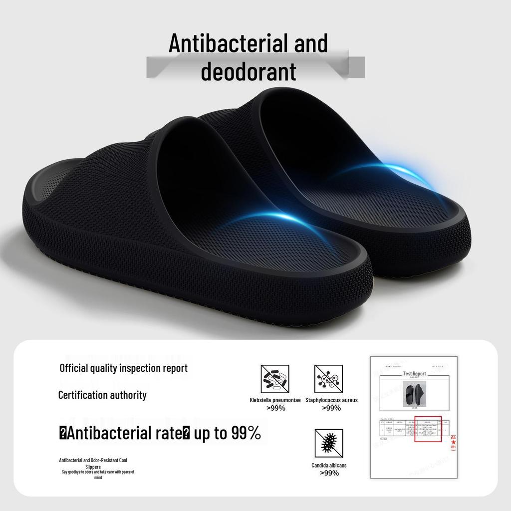 Odor-Proof Non-Slip Soft-Soled Universal Indoor Flip-Flops, Antibacterial Squishy EVA Slippers for Bathroom, Summer Use