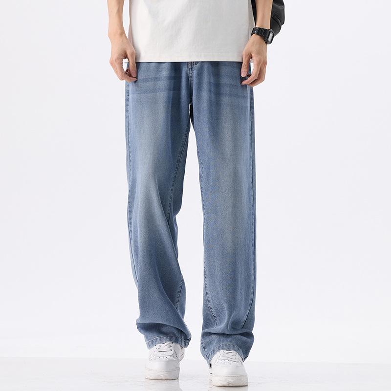 

Летние джинсы Мужские Модные Брендовые Свободные и Тонкие Повседневные Широкие брюки 38 синий