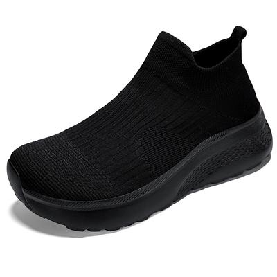 Couple Sneakers Wide Toe Breathable Mesh Lightweight Walking Shoes Black Comfort Fit All Day