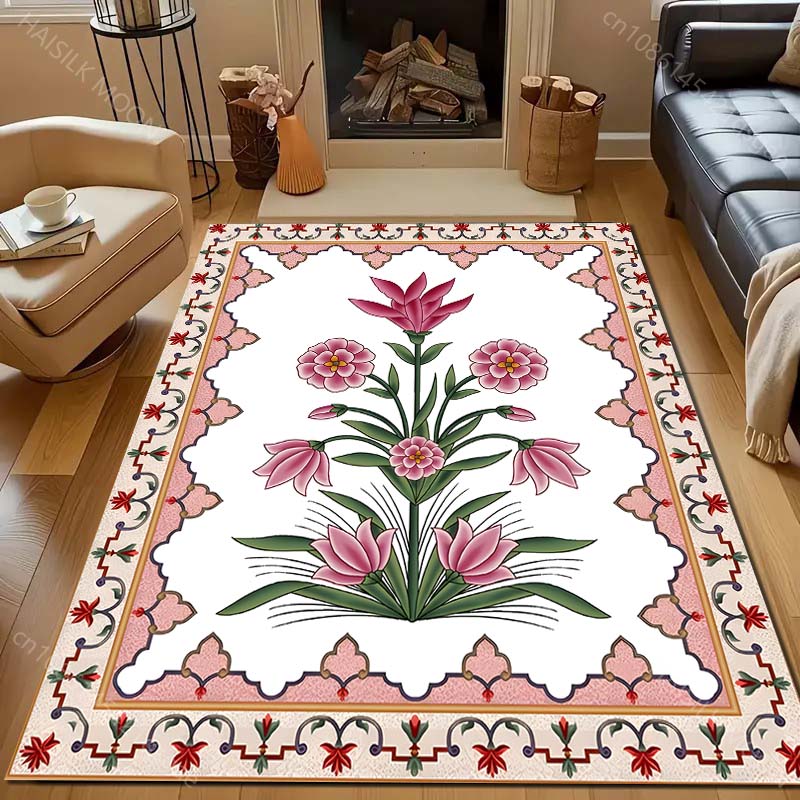 Colorful Islamic Style Pattern Carpet for Living Room Bedroom Sofa Doormat Decor Sofa Table Area Rug Non-slip Floor Mat for Gift