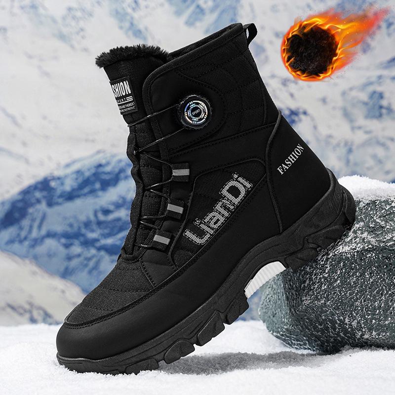 Winter New Trendy High Top Comfortable Thick Bottom Casual Sports Plus Velvet Thickened Warm Cotton Boots for Men