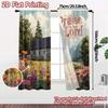 Set Of 2 Flat Printing Curtains Without Rod Country Chapel Popular Print Versatile Fabric Decorations Made Polyester
