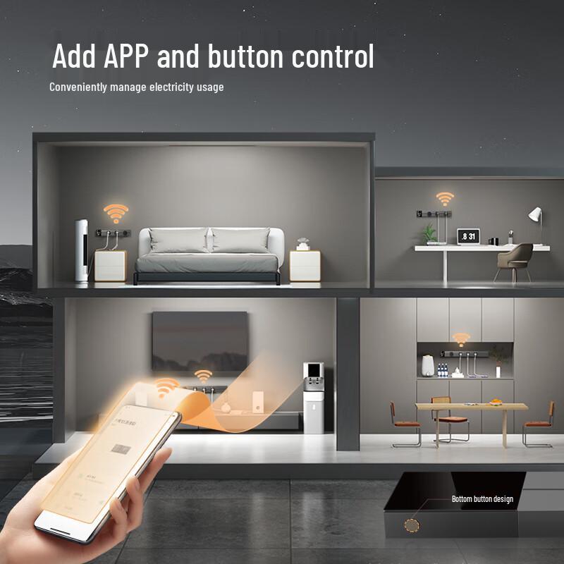 BULL Master Smart Screen Track Power Strip with App Control