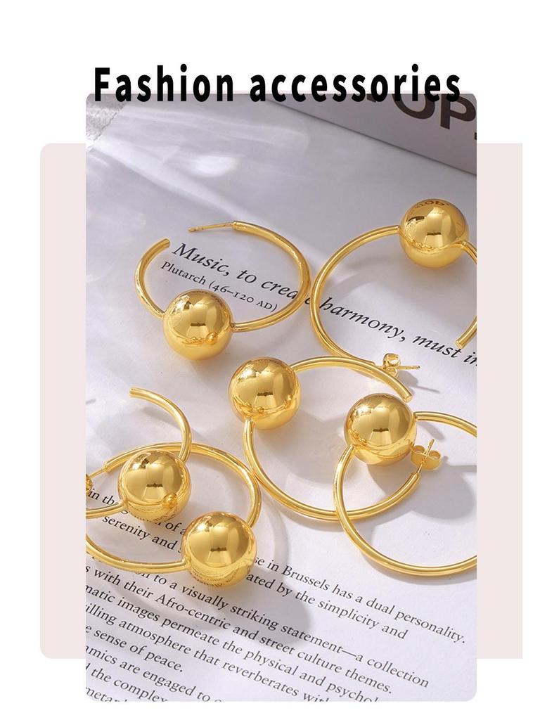 Geometrické otvorené kruhové náušnice pozlátené 18k zlatom pre ženy - Minimalistický medený dizajn