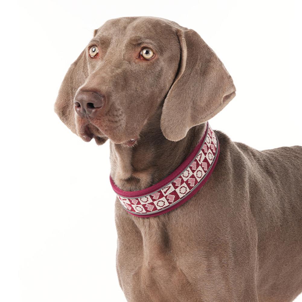 Vintage Retro Reflecterende Hondenhalsband Metalen Gesp Ademend Verstelbaar Buiten Wandelen voor Middelgrote Grote Honden
