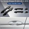 Carbon Car Upgrade Accessorie Plated Exterior Door Handle Cover Trim Paste Style For 2 Door Honda Fit Jazz Fit GK5 2014-2018