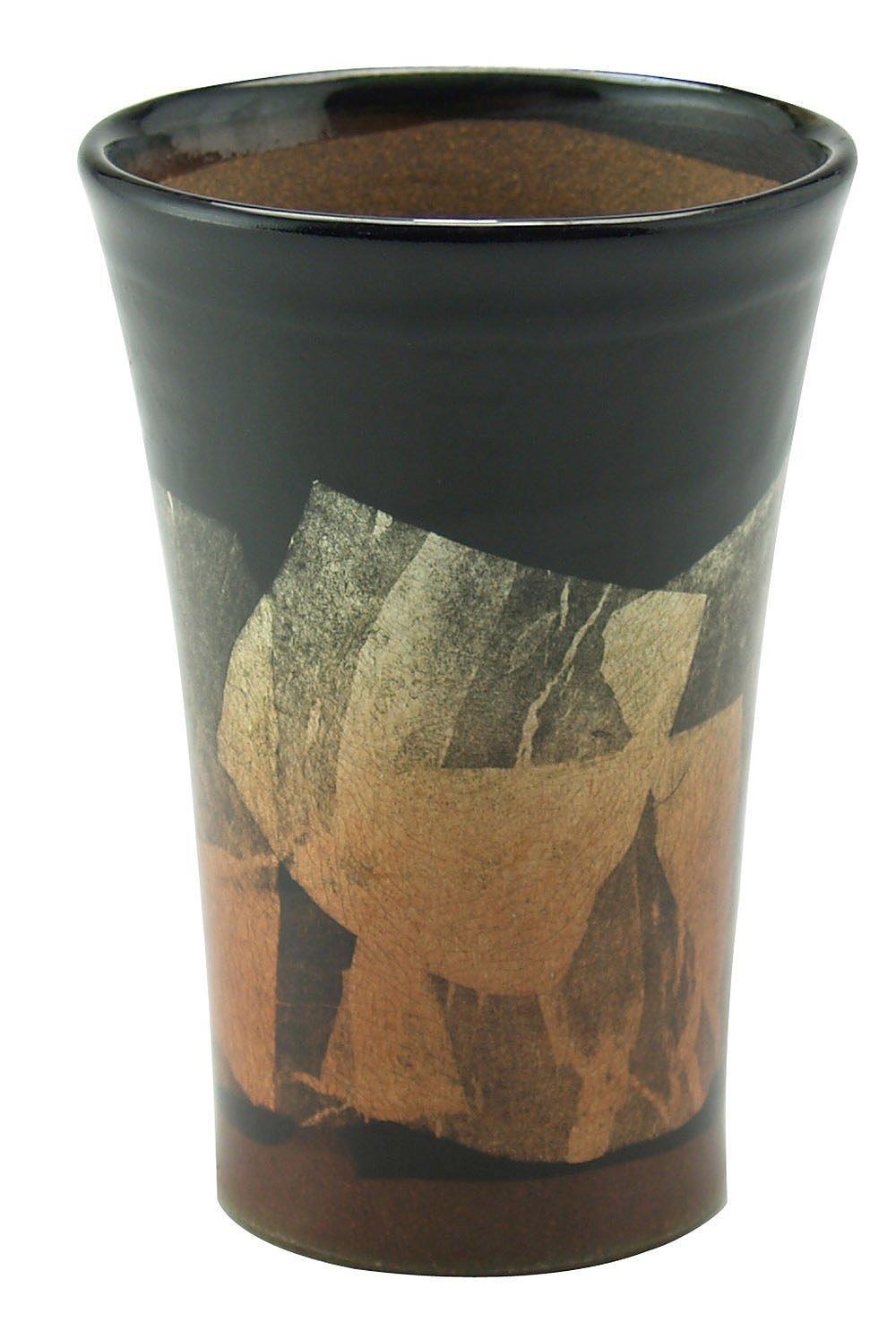 

Masamine Ino, Kutani, Wagama, Slightly Luxurious Awata Naga Beer Cup, 350cc, Silver Glaze, Orange Color, N705-10