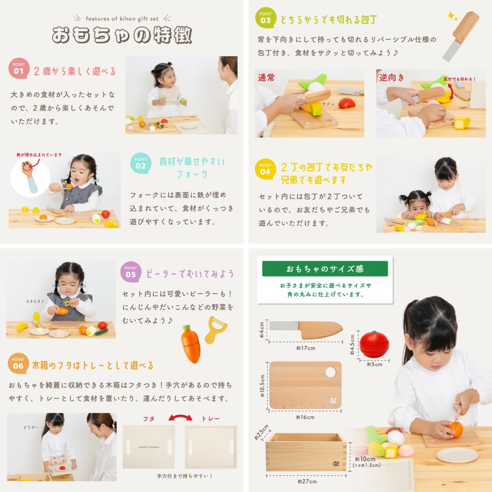 [Woody Puddy Direct Exclusive] First Pretend Play Basic Gift Set (Renewed) Magnet Wooden Toy Educational Toy Gift