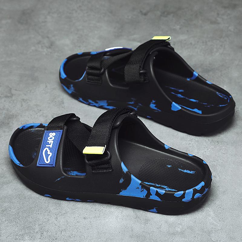 

Мужские шлепанцы для мужчин, повседневные, пляжные, черные, хаки, коричневые, на плоской подошве, большие, с открытым носком, летние туфли для мальчиков 39-47 EU:47