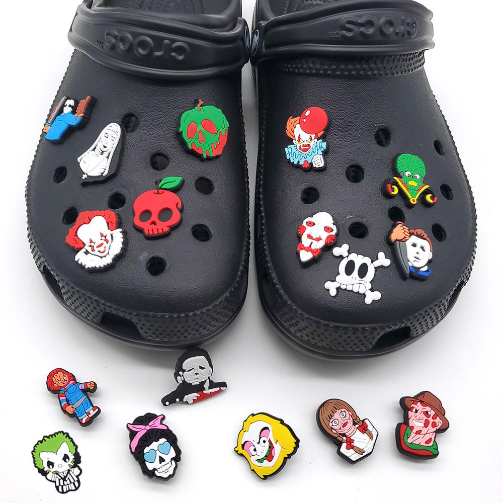 Halloween Eve Horror Movie Character Croc Shoe Buckles - Soft PVC Rubber Accessories