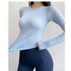 2025 Damen Schnelltrocknender Nahtloser Langarm Slim Fit Yoga Anzug