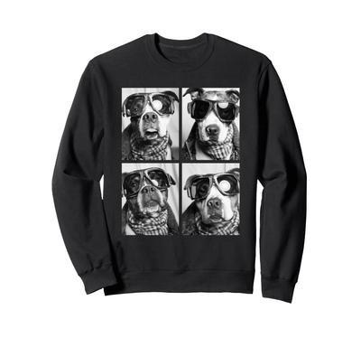 Niedlicher Pitbull mit Schnee Lustiger Winter Schutzhund Sweatshirt Schutzbrille,