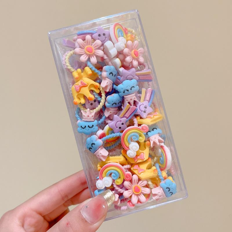 10-30PCS/Set, Cute Cartoon Animals, Hair Bands, Girls, Elastic Rubber Band, Headwear, Hair Accessories