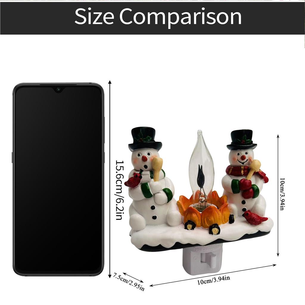 Vánoční noční světlo, 3D vánoční sněhulák noční světlo, Štědrovečerní blikající noční světlo dárky pro rodinu, 120V zástrčka pro sváteční