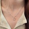 Silver Tone Flower Pendant Necklace for Women with Open Outline Design, Alloy Chain Jewelry for Date Night, Daily Wear and Commute Looks