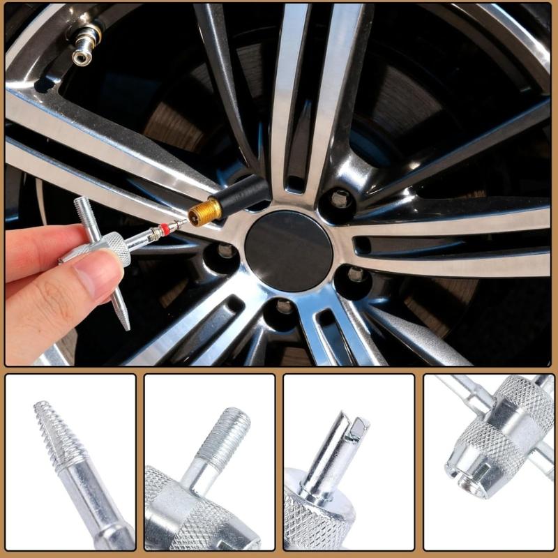Professional Tire Valves Stem Replacement Tool Set Includes 45 Piece Cores Puller & Installer for Various Vehicle Types
