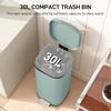 30L Kücheneimer, Kompakter Tretmülleimer mit Soft-Close und Stay-Open Deckel, Herausnehmbarer Inneneimer für Küche, Zuhause, Büro, Grün