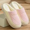 Down cotton slippers autumn and winter indoor home thick bottom velvet warm couple outside shoes