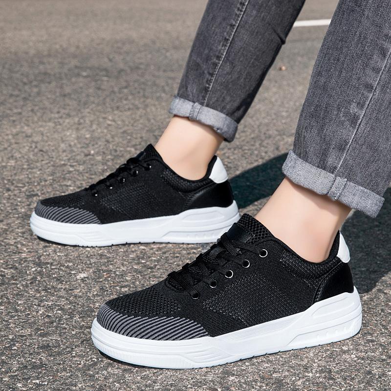 

Large size summer breathable casual shoes fly-woven mesh sneakers light and comfortable walking shoes 39 чёрный