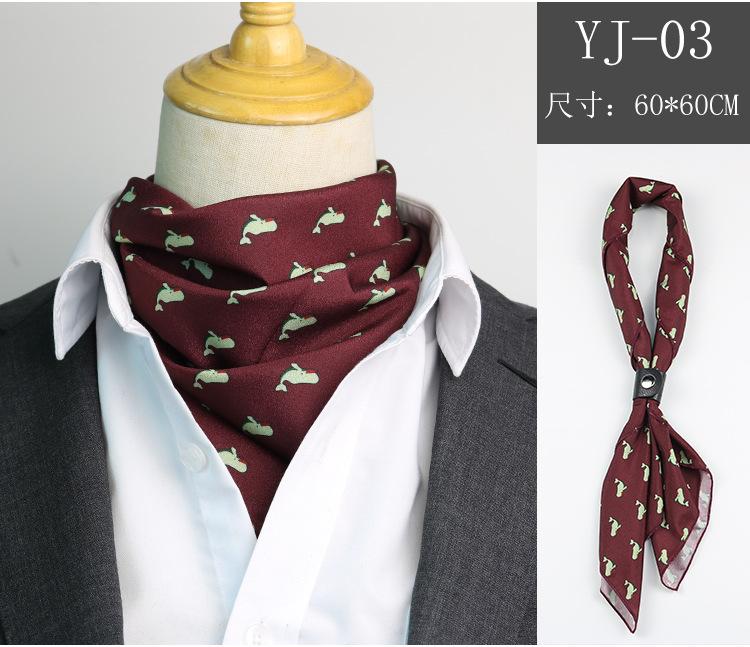 Men'S Spring And Summer Square Scarf Retro Printed Suit Silk Scarf Women'S Tied Hair Headscarf Small Scarf Japanese Thin Scarf