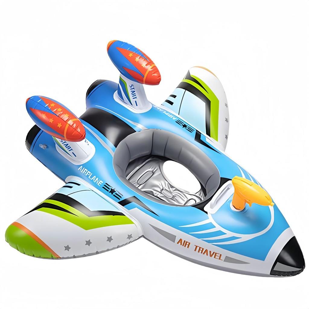 Airplane Kids Swim Ring Tube Inflatable Swimming Ring Seat Material Ecofriendly
