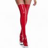 Sexy Latex Pu Micro Mini Dress Shiny Zipper Open Bust Sleeveless Costume Tight Dress Elastic Bodycon Pack Hip Leoatrd Dress