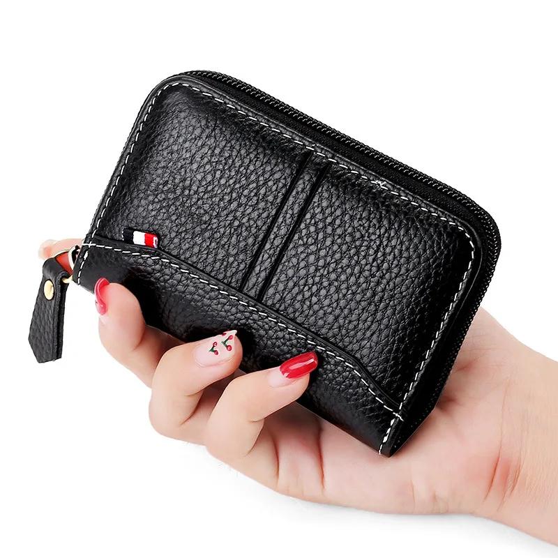 Herren Kartenhalter Business Damen Kreditkartenhalter Echtleder Hülle Für Bankkarten Geldbörse Rfid Münzbörse Carteira Masculina