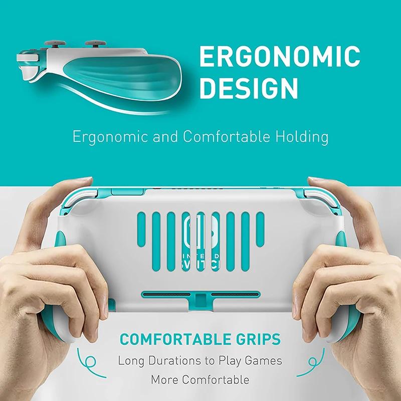 For Nintendo Switch Lite Grip Shock Proof Protection Cover Shell Ergonomic Handle Grip Console Cover Bracket Shell Accessaries