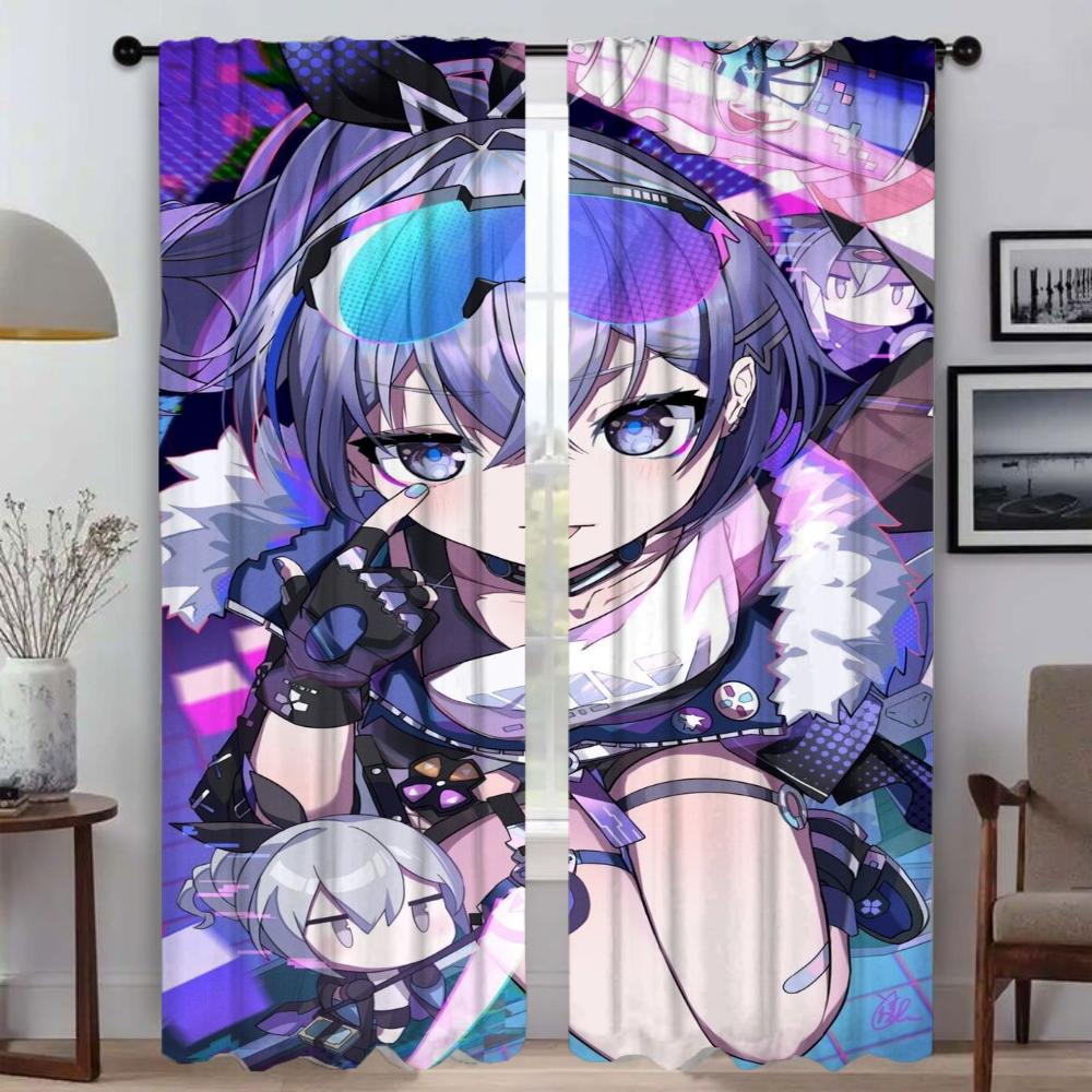 The Collapse Star Rail Halloween Decoration Shades Curtains for Living Room Curtain Tulle for Bedroom Curtains 2 Pieces Kitchen