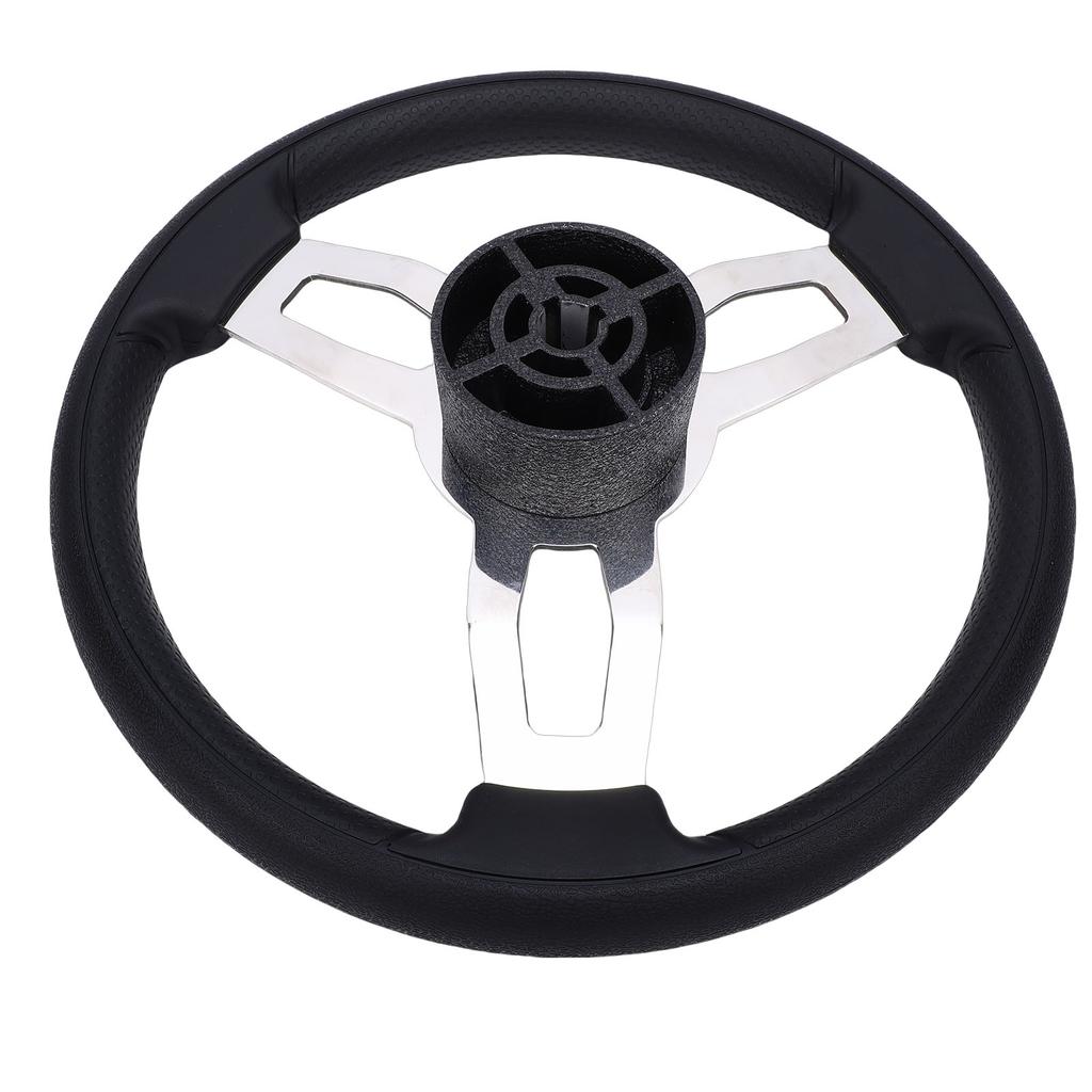 3 Spoke Destroyer Steering Wheel 13.5 Inch Stainless Steel Boat Steering Wheel with Foam Grip for Yacht