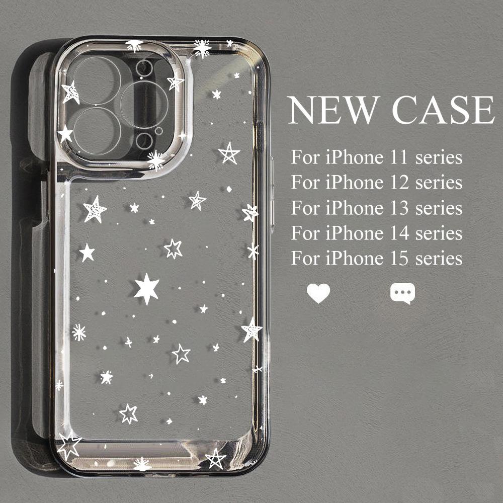 Applicable to iPhone17ProMax polka dot small snowflake space phone case Apple 16 transparent 15/14 niche