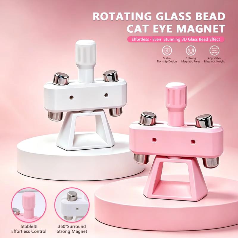 Výkonný automatický kočičí oko magnetický otočný design bzučáku široké světlo skleněná korálková nail art magnetický pro gelový lak na nehty